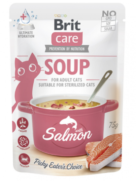 Корм вологий "Суп" для котів Brit Care Soup with Salmon з лососем