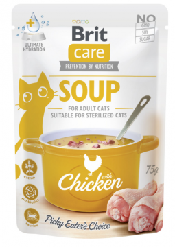 Корм вологий "Суп" для котів Brit Care Soup with Chicken з куркою