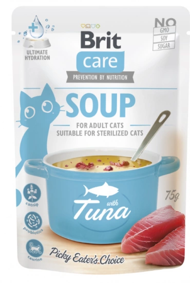 Корм вологий "Суп" для котів Brit Care Soup with Tuna з тунцем