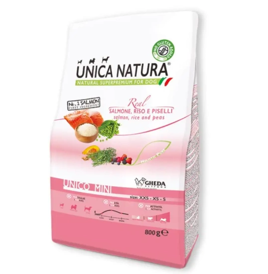 Gheda Unica Natura Unico Mini - Salmon, rice and peas з лососем, рисом та горошком