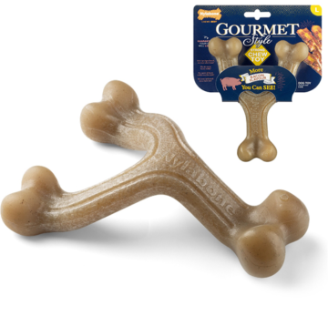 Nylabone Gourmet Wishbone bacon тройная кость жевательная игрушка для собак, вкус бекона