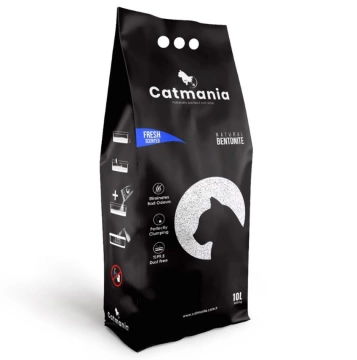 Наполнитель бентонитовый для кошачьего туалета Catmania свежесть + голубые гранулы