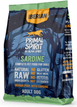 Полнорационный корм для собак PRIMAL SPIRIT IBERIAN SARDINE DOG FOOD с иберийской свининой и сардиной.