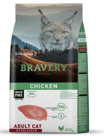 Сухой корм для стерилизованных кошек BRAVERY Chicken Adult Cat Sterilized с курицей