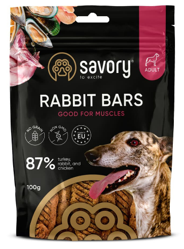 Джерки Savory Bars With Rabbit, батончики з кроликом
