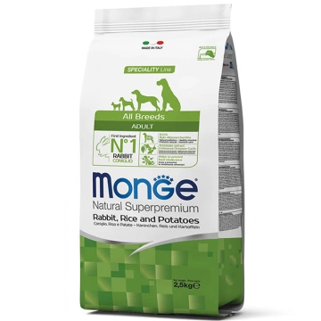 Monge All Breeds Adult Rabbit, Rice & Potatoes з кроликом, рисом та картоплею для собак усіх порід