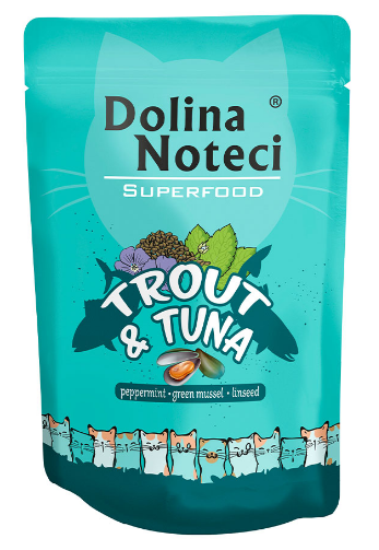 Пауч Dolina Noteci Superfood для кошек с форелью и тунцом