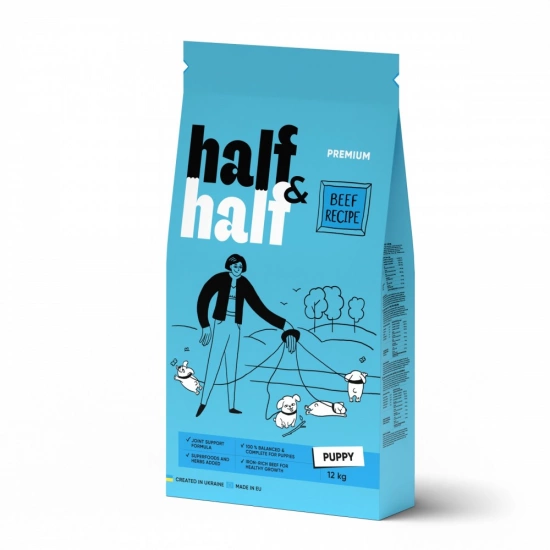 Сухой корм Half&Half для щенков всех пород с говядиной