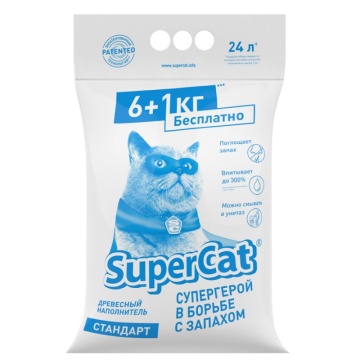 Super Cat Стандарт, Древесный наполнитель для котов без аромата