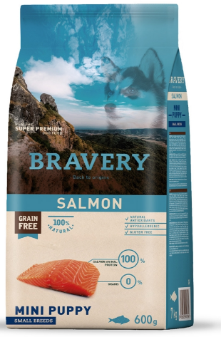 Сухий корм для цуценят дрібних порід BRAVERY Salmon Mini Puppy з лососем