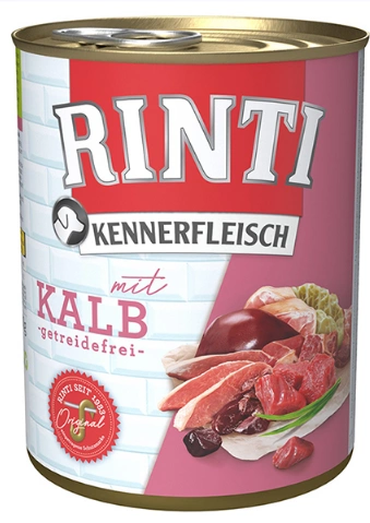 Rinti Kennerfleisch mit Kalb ТЕЛЯТИНА беззерновий повнораціонний натуральний вологий корм для собак