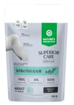 Nature's Protection Superior Care Уход за кожей Dogs Grain Free Adult All White Fish and Krill Влажный корм для собак с белой окраской с белой рыбой и крилем