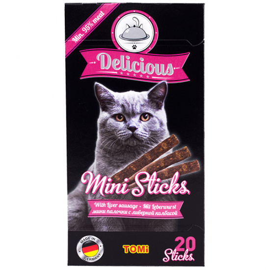 TOMi Delicious Mini Sticks Liver Sausage Ласощі палички для котів