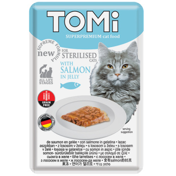 Tomi Кусочки с лососем в желе для стерилизованных кошек