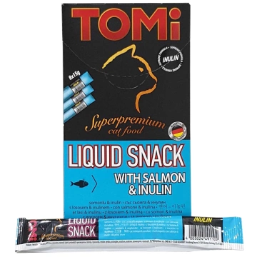 Tomi Liquid Snack з лососем та інуліном для котів