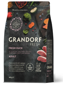 Grandorf FRESH DUCK & SWEET POTATO ADULT CAT - Сухий корм для дорослих котів качка з бататом