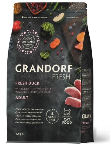 Grandorf FRESH DUCK & SWEET POTATO ADULT CAT - Сухой корм для взрослых кошек утка с бататом