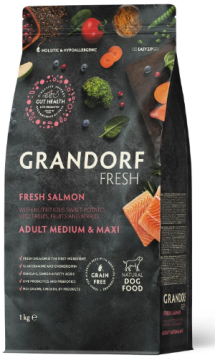 Grandorf FRESH SALMON & SWEET POTATO ADULT DOG MEDIUM & MAXI - сухой корм для взрослых собак средних и крупных пород с лососем и бататом
