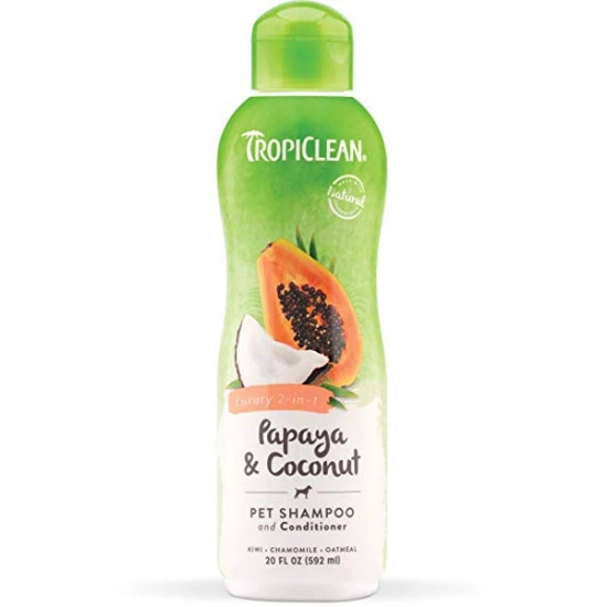 Tropiclean Papaya & Coconut Шампунь-кондиціонер "Папая та кокос", зволожувальний, для собак та котів