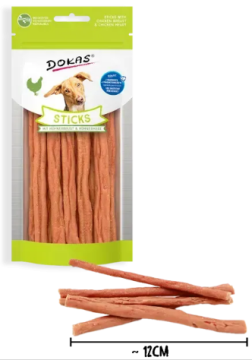 Ласощі для собак Dokas Палички з курячою грудкою та курячим серцем