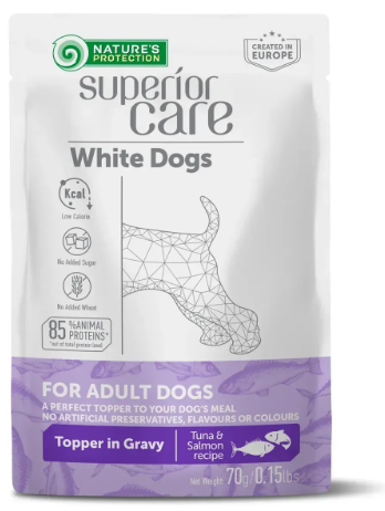 Влажный корм NATURE'S PROTECTION SUPERIOR CARE White Dogs Adult All Breeds with Tuna and Salmon с тунцом и лососем для взрослых собак всех пород с белой шерстью