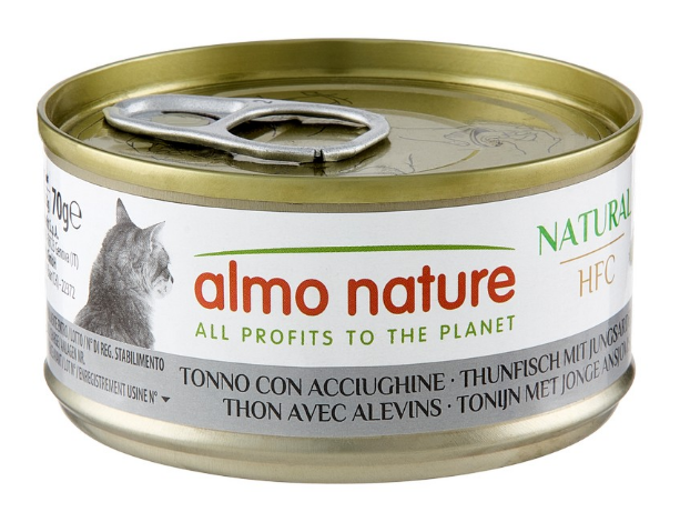 Almo Nature HFC Cat Natural, консерва с тунцом и мальком для кошек