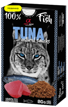 ALPHA SPIRIT Cat Tuna Natural Snacks Напіввологі ласощі для дорослих котів всіх порід з тунцем