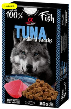 ALPHA SPIRIT Dog Tuna Natural Snacks Напіввологі ласощі для дорослих собак всіх порід з тунцем