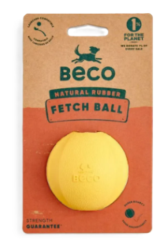 Іграшка м'ячик з отвором для ласощів для собак Beco Pets Fetch Ball Жовтий