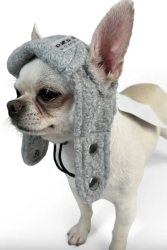 Шапка DogsBomba Авиатор тедди серая