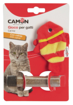 Игрушка CAMON "Рыба\гепард\медвежонок с кошачьей мятой в тубе", полиэстер