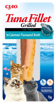 Лакомство для кошек INABA "Grilled" филе тунца на гриле в бульоне из кальмаров