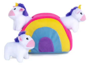 Іграшка для собак Райдуга з єдиноріжками Zippy Burrow® – Unicorns in Rainbow ZippyPaws
