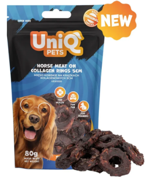 Лакомство для собак UniQ PETS Мясо конины на коллагеновых кольцах 