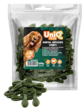 Ласощі для чистки зубів собак UniQ PETS DENTAL Зубні щітки (mint)