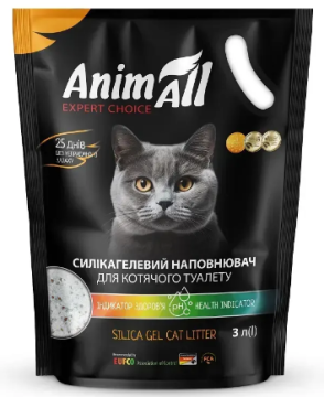 Наполнитель AnimAll для кошек, силикагель с индикатором PH