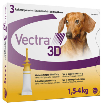 Ceva VECTRA 3D (Вектра 3D) краплі на холку для собак від 1,5 до 4 кг (від зовнішніх паразитів)