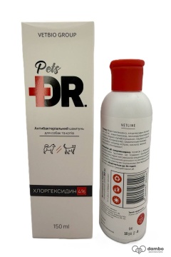 Vetbio Dr.Pets Антибактериальный шампунь с хлоргексидином 4% для собак и кошек