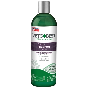 Vet’s Best Flea and Tick Shampoo for Cats Шампунь от блох, личинок блох и клещей для кошек