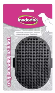 Гумова щітка рукавичка Inodorina Striglia Nodini Lucidanti для вичісування короткошерстих собак та котів