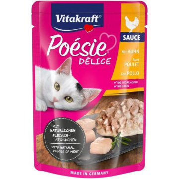 Влажный корм для кошек Vitakraft Poésie Délice pouch курица в соусе