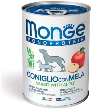 Влажный корм для собак Monge Dog Fruit Monoprotein кролик с яблоками