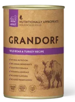 Влажный корм для взрослых собак Grandorf WILD BOAR & TURKEY RECIPE с мясом дикого кабана и индейкой