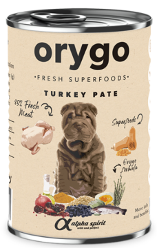 Полнорационный влажный корм Orygo Turkey Pate с индейкой и тыквой для взрослых собак всех пород