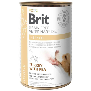 Влажный корм для собак Brit VetDiets Dog Hepatic с заболеванием печени (индейка и горошек)