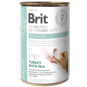 Вологий корм для собак Brit VetDiets Dog Struvite, при лікуванні та для профілактики сечокам'яної хвороби (індичка та горошок)