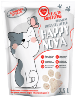 Силікагелевий гігієнічний наповнювач для туалетів "Моніторинг здоров'я" Happy Nova