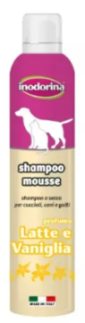 Шампунь-мусс Inodorina Shampoo Mousse Lat Van с экстрактом ванили и молока 
