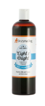 Шампунь Dezynadog Light Bright White Coat Colour Enchance для усиления цвета белых, серебряных и цветных пород собак, придает блеск и усиливает цвет.