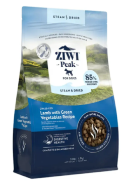 Повнораціонний сухий корм для собак Ziwi Peak Steam Dried Lamb with Green Vegetables Recipe Ягня з зеленими овочами